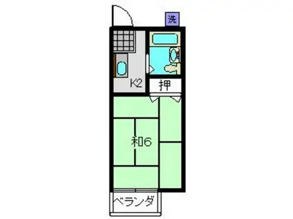 パークハイツ峰岡(1K/2階)の間取り写真