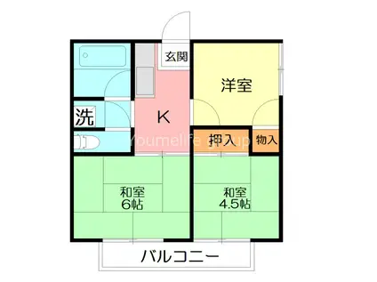 コーポ宮前(3K/1階)の間取り写真