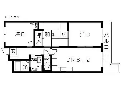 ハイツサングリーン(3LDK/2階)の間取り写真