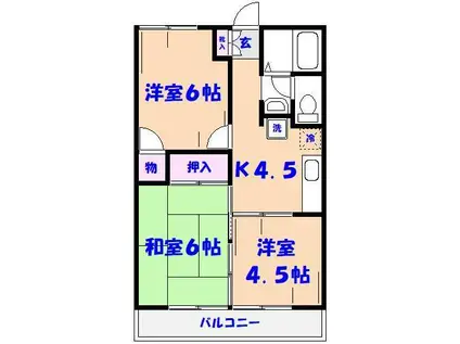 ライトコート国府台I(3K/2階)の間取り写真