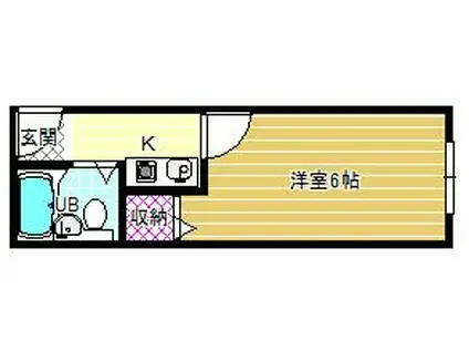 コンフォート本町(1K/2階)の間取り写真