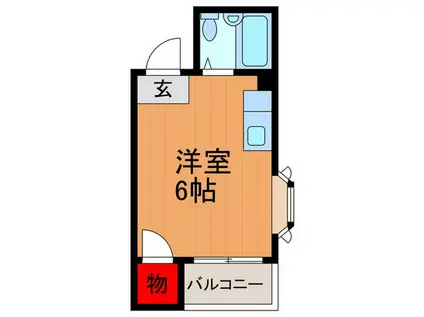 ウイング21(ワンルーム/2階)の間取り写真