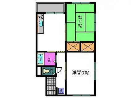 リベストハイツ(2K/5階)の間取り写真