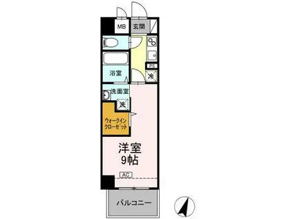 セレーノ福山駅前(1K/4階)の間取り写真