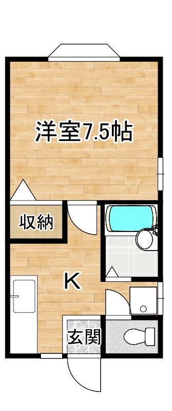 メゾンニューアール(1K/1階)の間取り写真