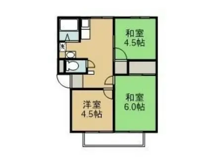 UMINAコーポ(3K/2階)の間取り写真