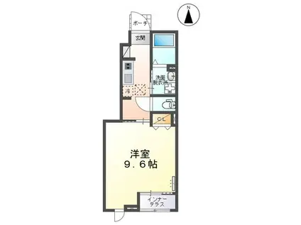 カルぺ・ディエム(1K/1階)の間取り写真