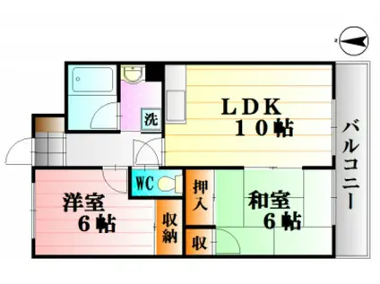 プレシオ住本(2LDK/1階)の間取り写真