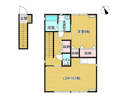 ソレイユ(1LDK/1階)の間取り写真