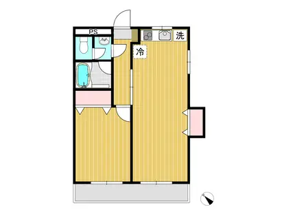 ビラ・ホンゴウ(1LDK/1階)の間取り写真