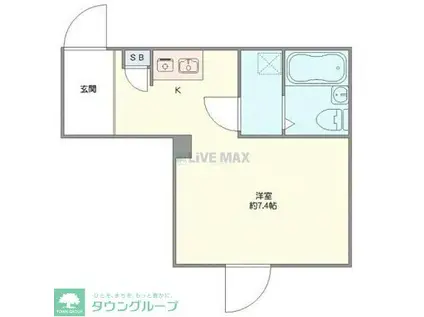 メゾンアルピナ北千住(ワンルーム/3階)の間取り写真