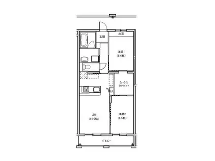 CLARINS(2LDK/4階)の間取り写真