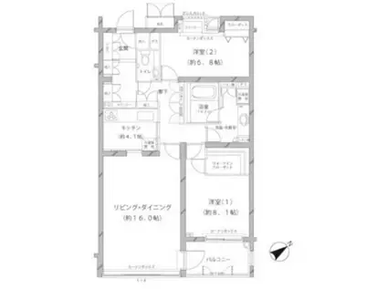 MFPRコート代官山(2LDK/3階)の間取り写真