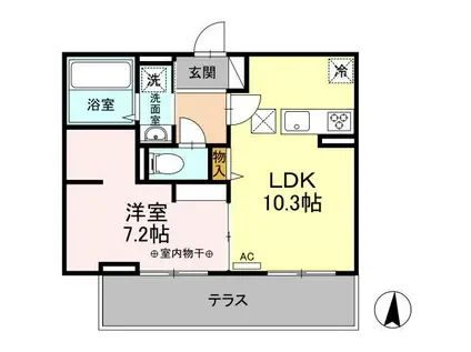 コンフォース(1LDK/1階)の間取り写真