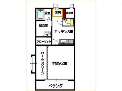 ルーミナスG(1K/1階)の間取り写真