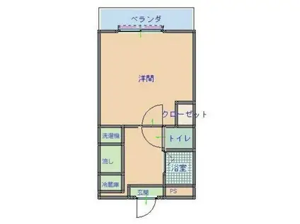 アーバンライフ志度I(1K/1階)の間取り写真