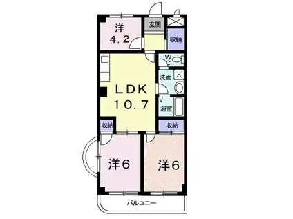 アレーゼF(3LDK/2階)の間取り写真