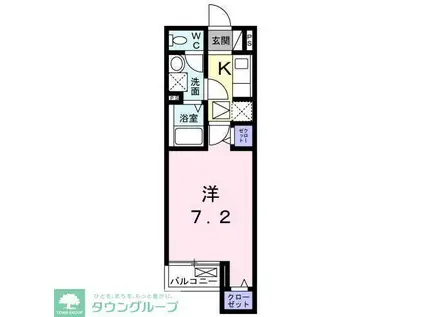 プラシード カメリア(1K/2階)の間取り写真