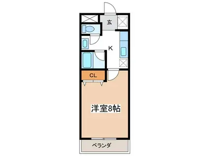 エクセリーナあづみ(1K/1階)の間取り写真