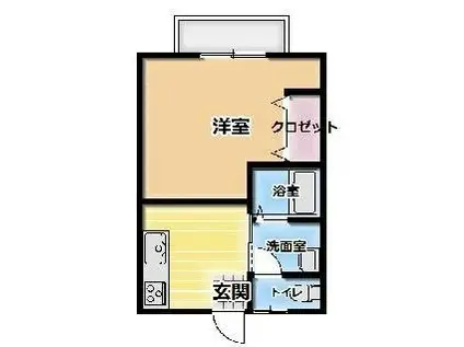 ハウスメイトⅡ(1DK/1階)の間取り写真