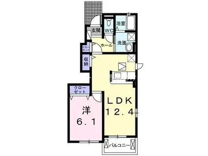 フィオーレ2016C(1LDK/1階)の間取り写真