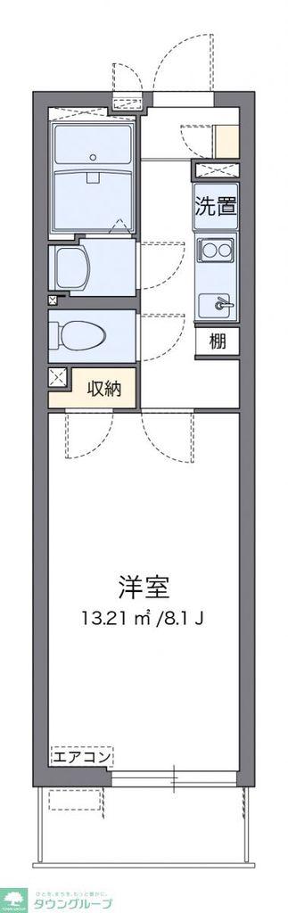 クレイノアーバン 大宮(1K/1階)の間取り写真
