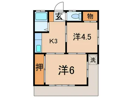 滝沢ハイム(2K/1階)の間取り写真