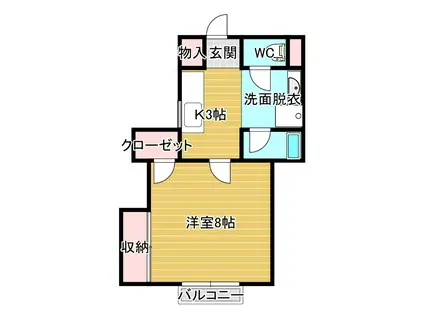 メゾン桜田南(1K/2階)の間取り写真