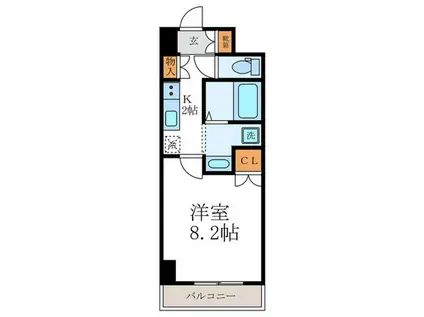 ボヌール華西陣(1K/5階)の間取り写真