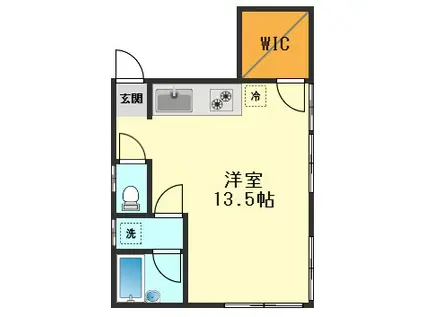 パークアーバン奥戸(ワンルーム/2階)の間取り写真