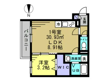 AJ千葉寺003(1LDK/1階)の間取り写真