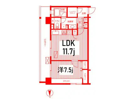 ピエス綱島(1LDK/3階)の間取り写真