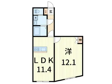 スカイラシクラス小岩(1LDK/1階)の間取り写真