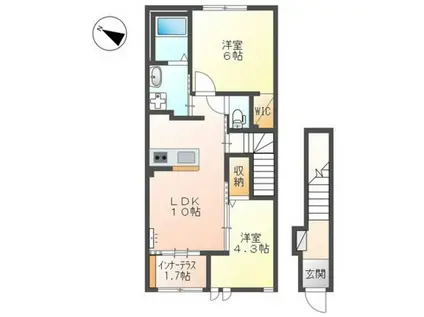 SOLEIL.KAY(2LDK/2階)の間取り写真