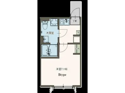 AGRANDE TSURUSE(1K/1階)の間取り写真