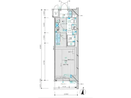 メインステージ千歳船橋(1K/3階)の間取り写真