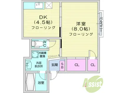 アーバンドエル鈴木(1DK/1階)の間取り写真