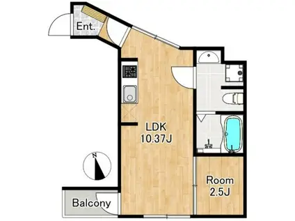 フジスタ所沢16(1LDK/3階)の間取り写真