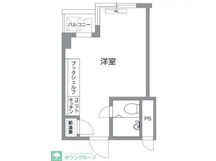 ロジマン西麻布(ワンルーム/4階)の間取り写真