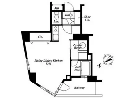 セントラルクリブ六本木3(ワンルーム/6階)の間取り写真