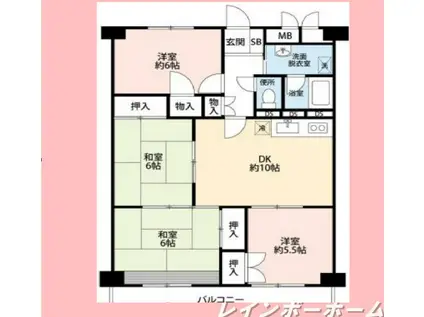 沼南エリカ7号棟(4DK/3階)の間取り写真