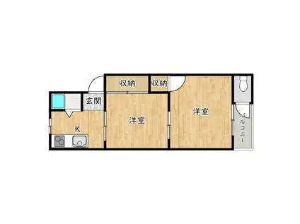 リメイン和泉II(2K/1階)の間取り写真