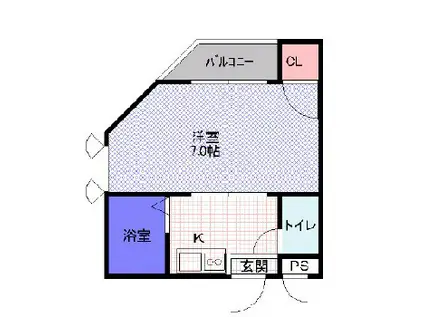 クワイエット四條畷(1K/3階)の間取り写真