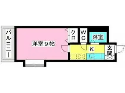 サンライズ香椎II(1K/4階)の間取り写真