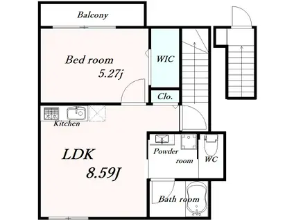 プレミアヒルズ(1LDK/1階)の間取り写真