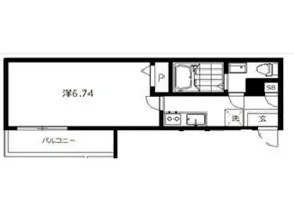 インベスト蒲田イースト7(1K/1階)の間取り写真