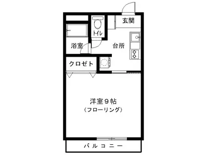 鈴虫ハイツII(1K/2階)の間取り写真