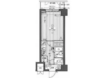 グランドガーラ横浜関内(1K/8階)の間取り写真