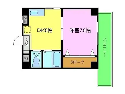 アーバンドゥコンゴ-(1DK/3階)の間取り写真