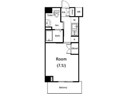 ガーラ渋谷常磐松(1K/1階)の間取り写真